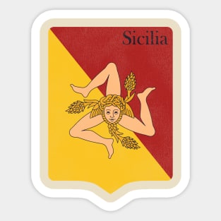 Sicily Sicilia Flag Vintage Distressed Coat of Arms Sticker